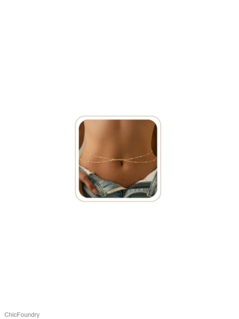 14k Gold Plated Waist Chain Beaded Body Chain for Women Beach Jewelry Gift